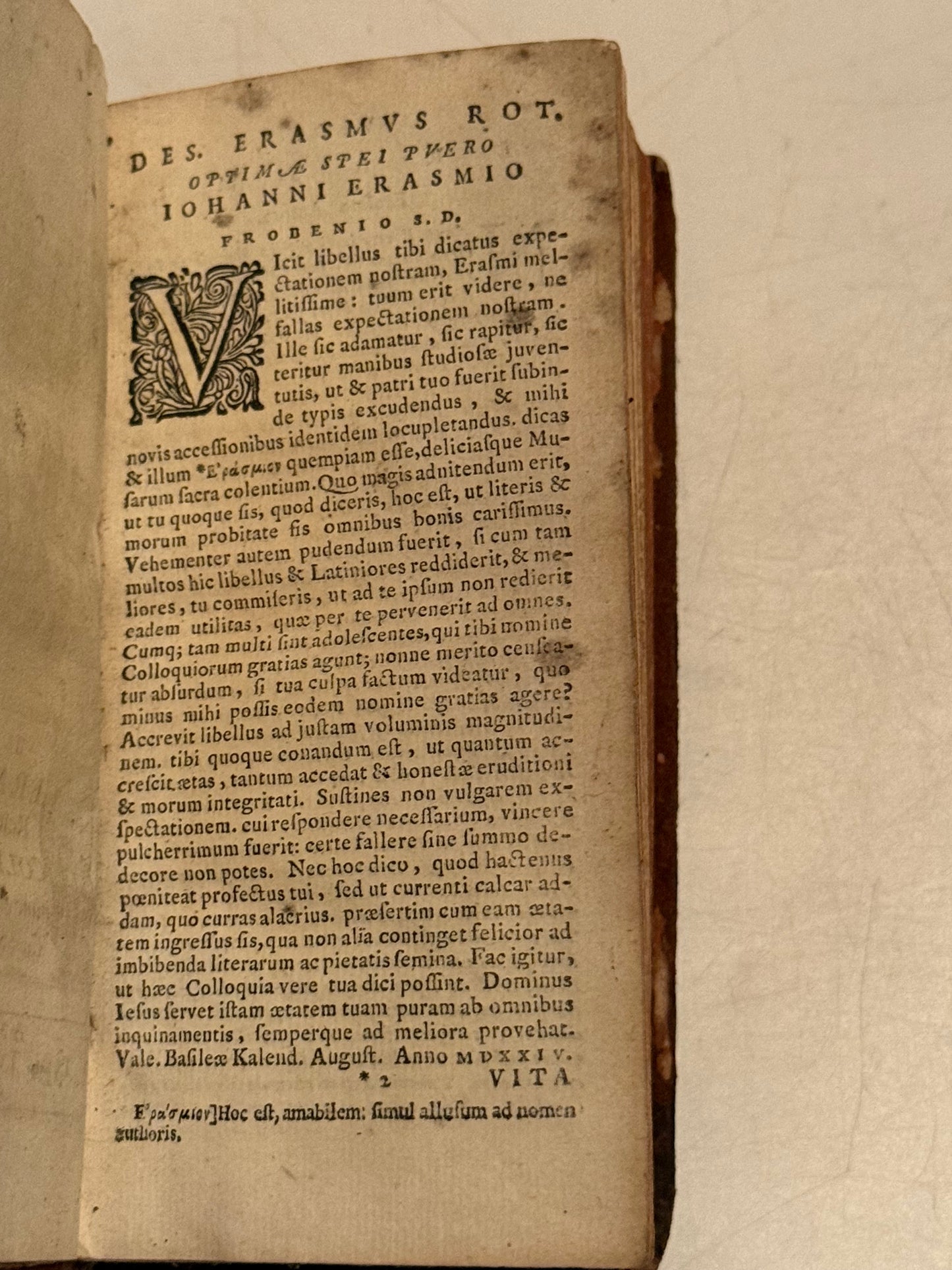 Erasmus Colloquia 1650 ELZEVIR PRESS; Famous Woodcut