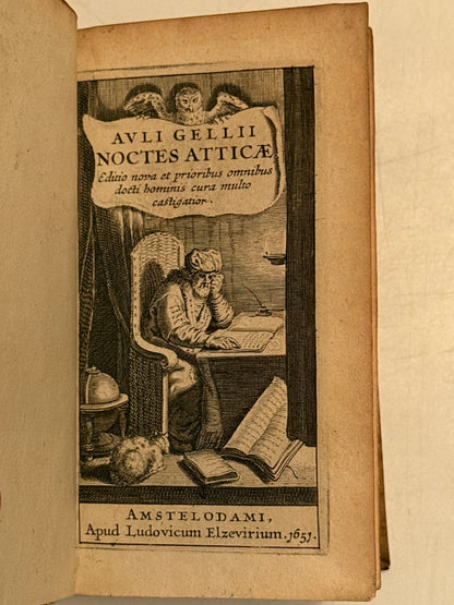 Aulus Gellius' Attic Nights 1651 Elzevir Press First Edition Thus