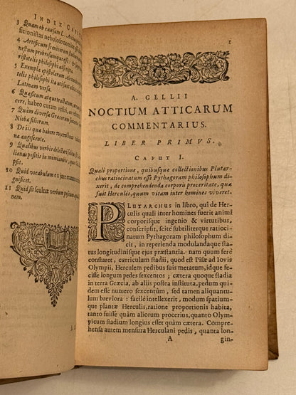 Aulus Gellius' Attic Nights 1651 Elzevir Press First Edition Thus