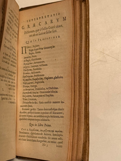 Aulus Gellius' Attic Nights 1651 Elzevir Press First Edition Thus