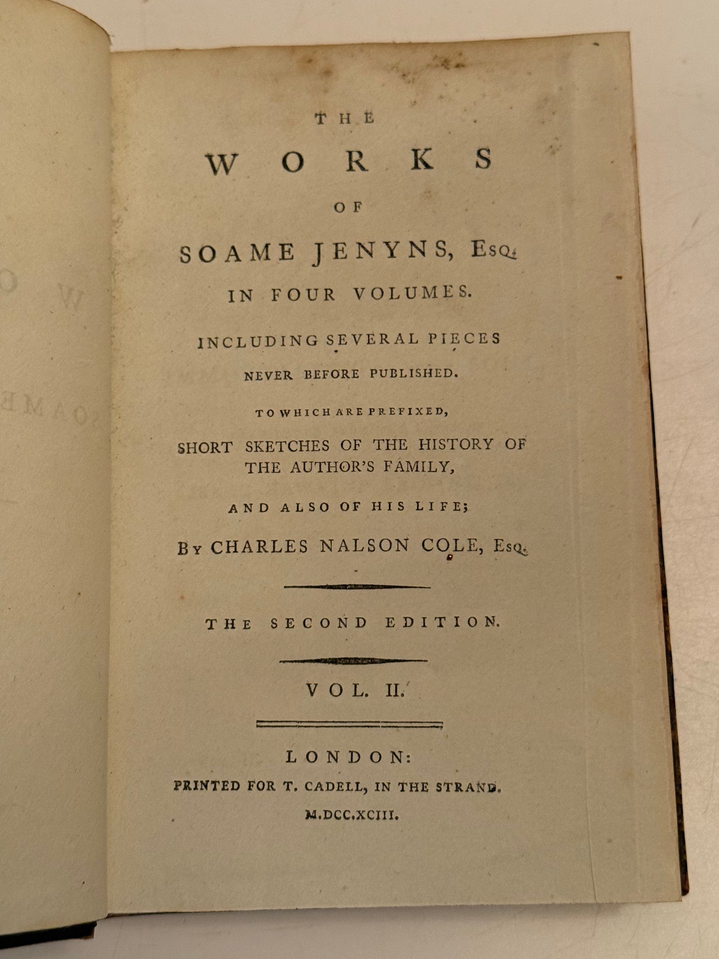 The Works of Soame Jenyns 1793