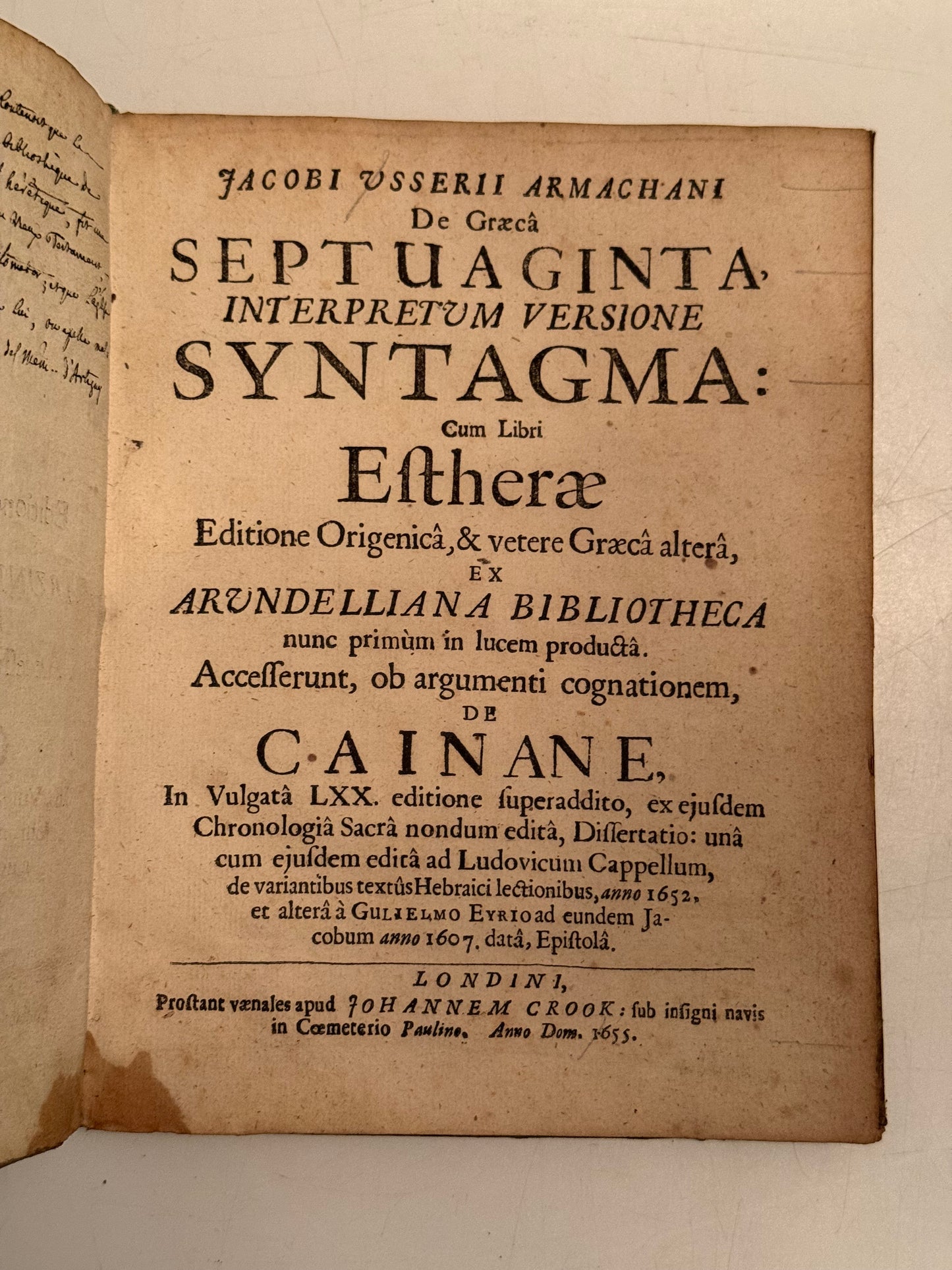 James Ussher's Septuagint 1655 First Edition