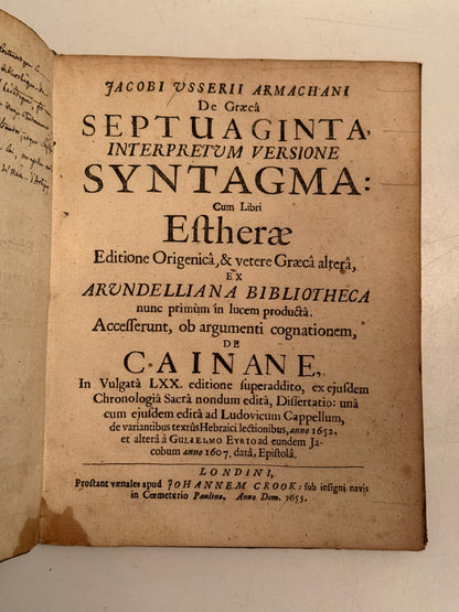 James Ussher's Septuagint 1655 First Edition