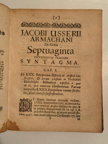 James Ussher's Septuagint 1655 First Edition