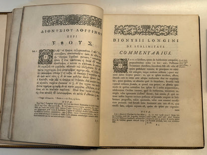 Longinus' De Sublimatate 1724 Tonson First Edition