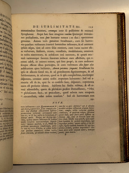 Longinus' De Sublimatate 1724 Tonson First Edition