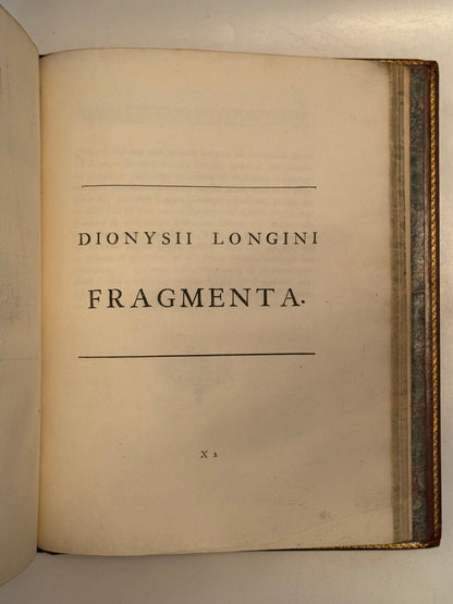 Longinus' De Sublimatate 1724 Tonson First Edition