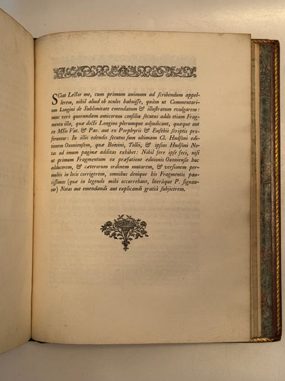 Longinus' De Sublimatate 1724 Tonson First Edition