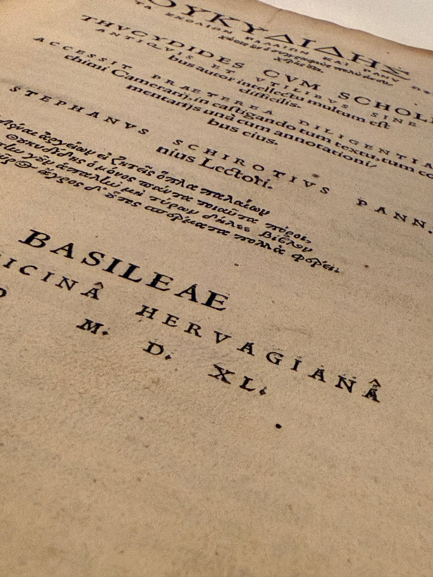 The Works of Thucydides 1540 Post-Incunable