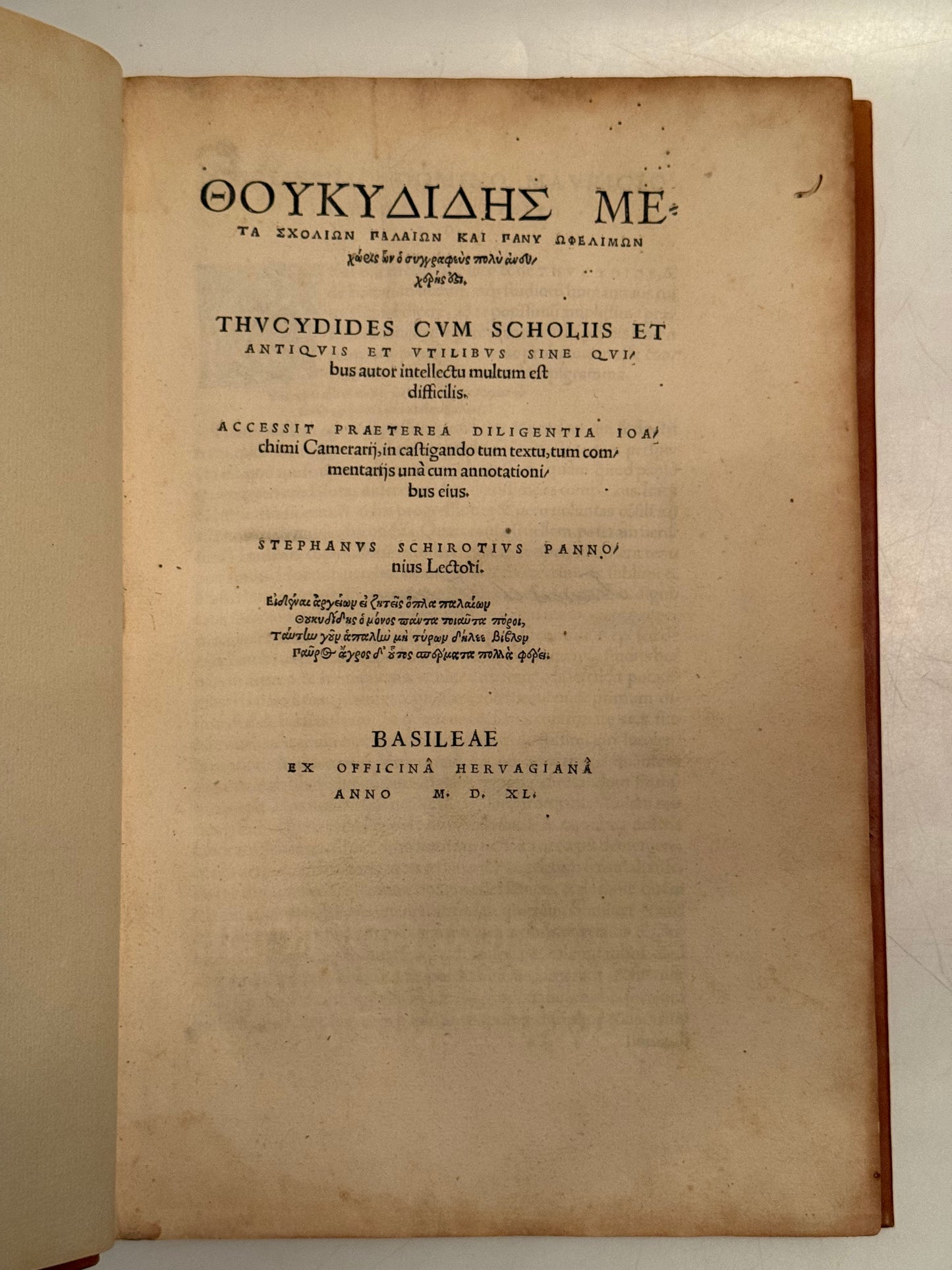 The Works of Thucydides 1540 Post-Incunable