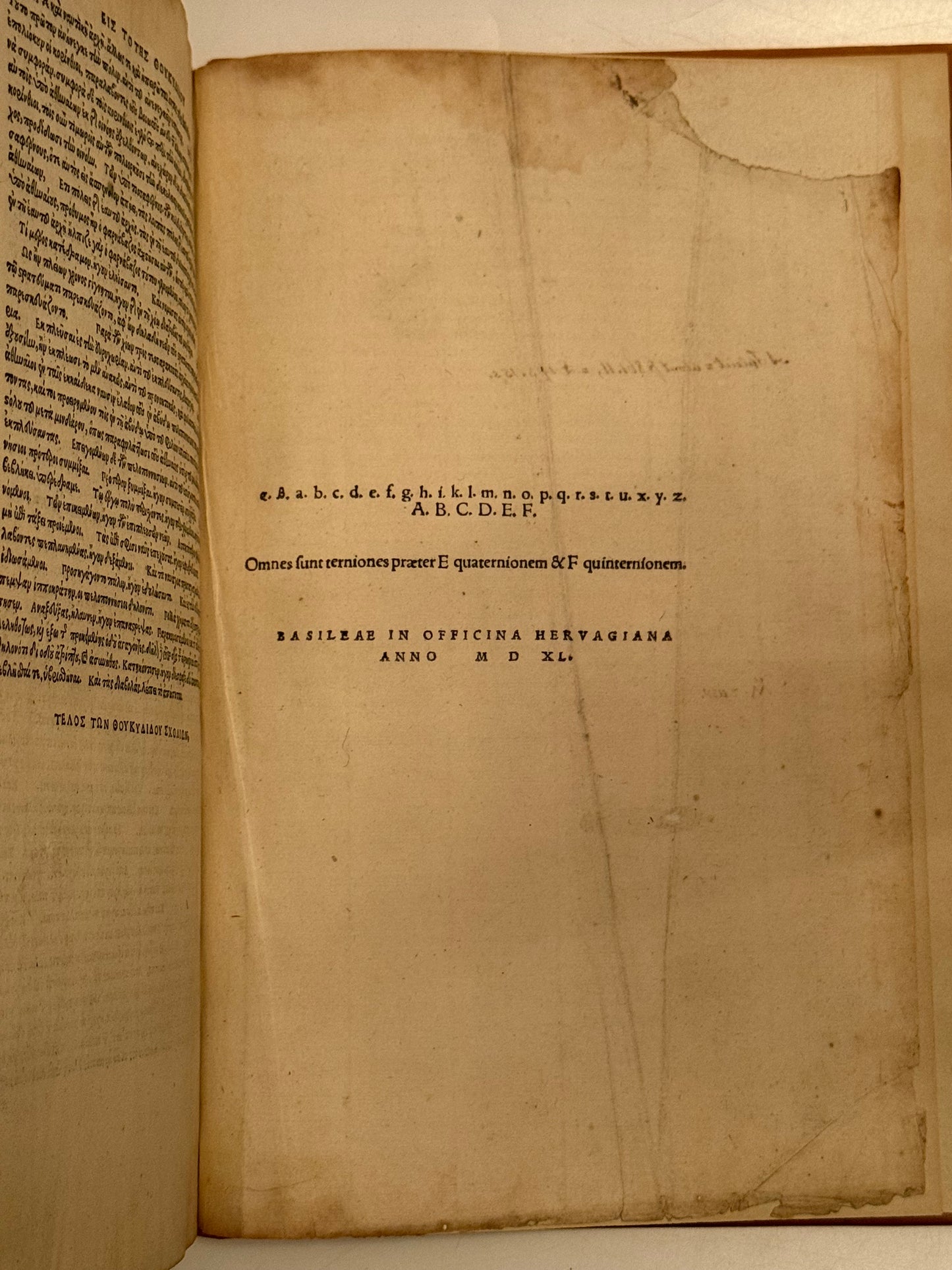 The Works of Thucydides 1540 Post-Incunable