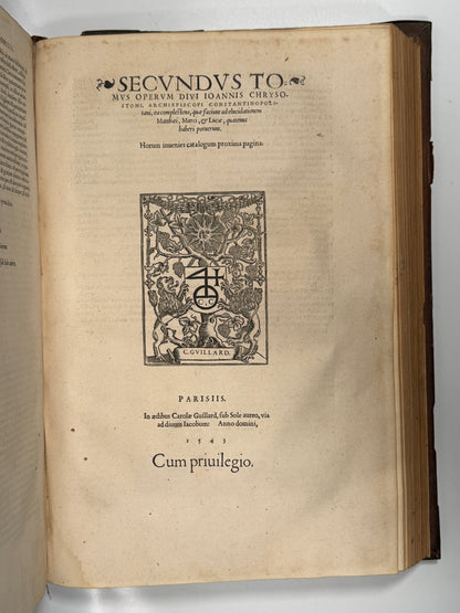 John Chrysostom Opera Omnia 1543