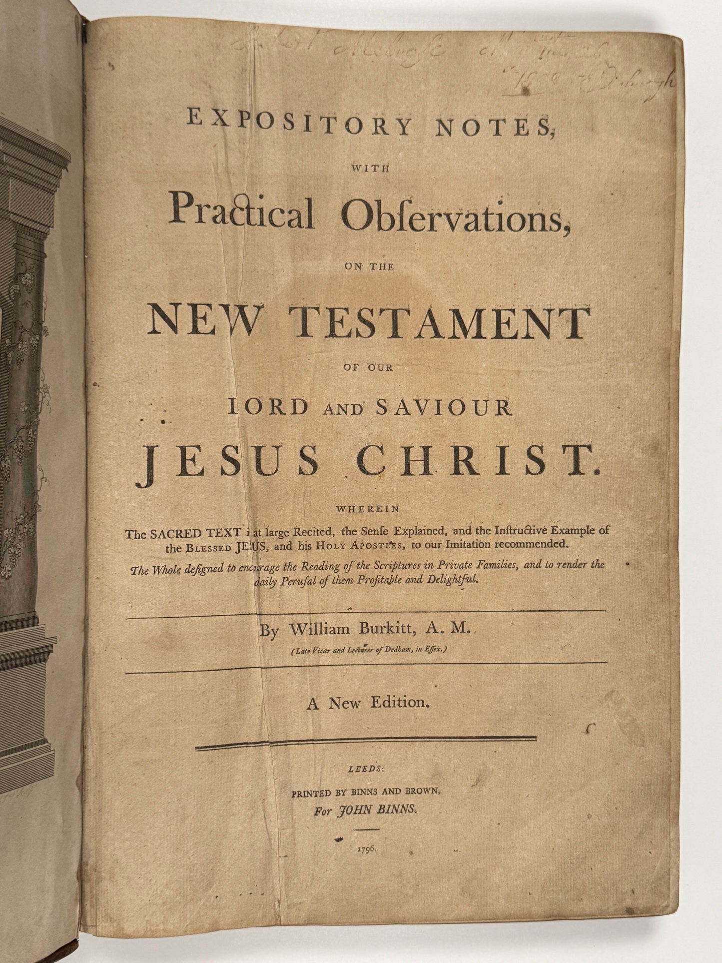 Burkitt on the New Testament 1796