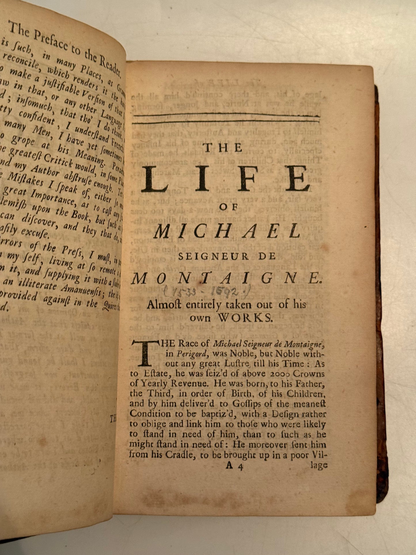 The Essays of Michel de Montaigne 1686-1711 First Edition