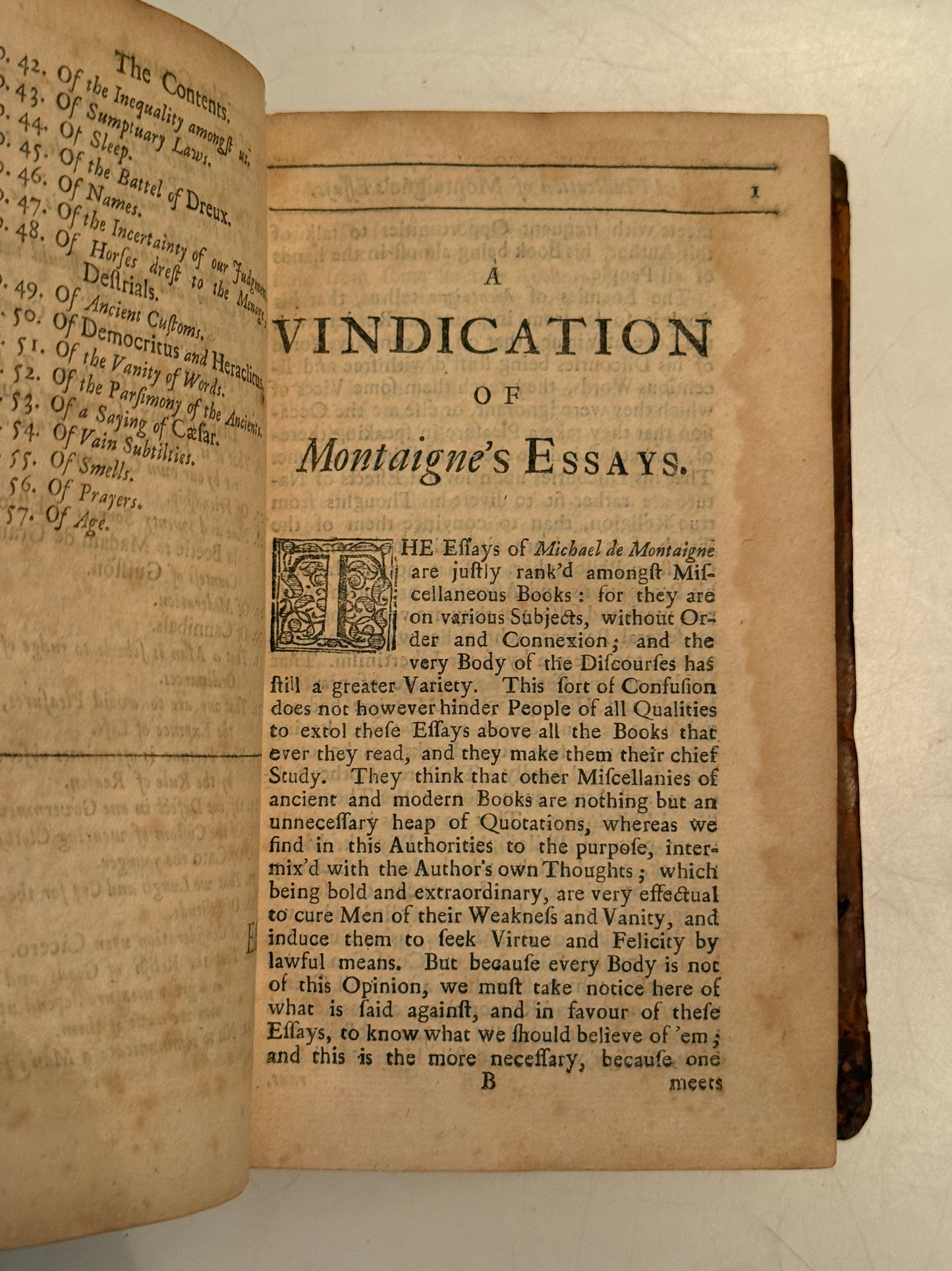The Essays of Michel de Montaigne 1686-1711 First Edition