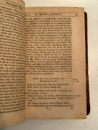 The Essays of Michel de Montaigne 1686-1711 First Edition