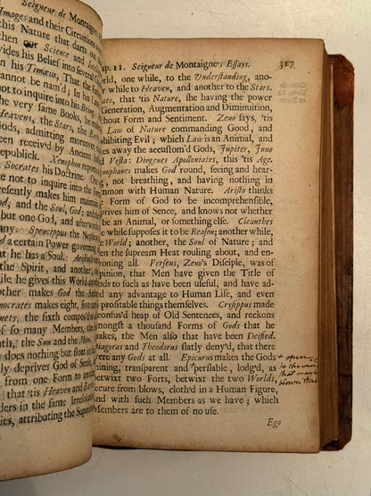 The Essays of Michel de Montaigne 1686-1711 First Edition