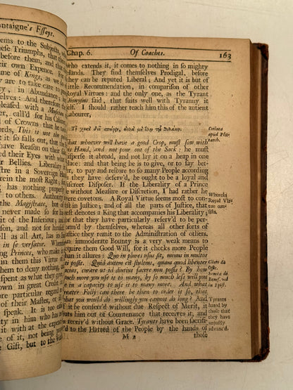 The Essays of Michel de Montaigne 1686-1711 First Edition