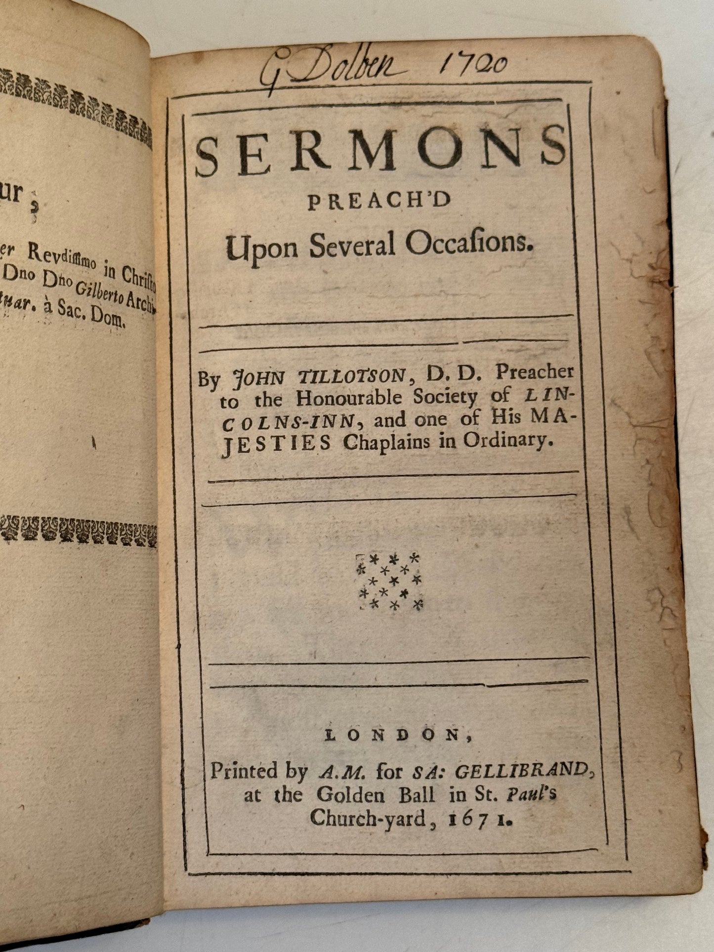 John Tillotson's Sermons 1671 First Edition