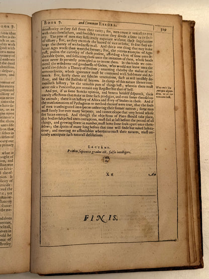 Pseudodoxia Epidemica by Thomas Browne 1650