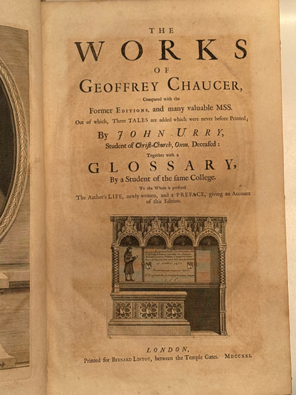 The Works of Geoffrey Chaucer 1721 John Urry Edition