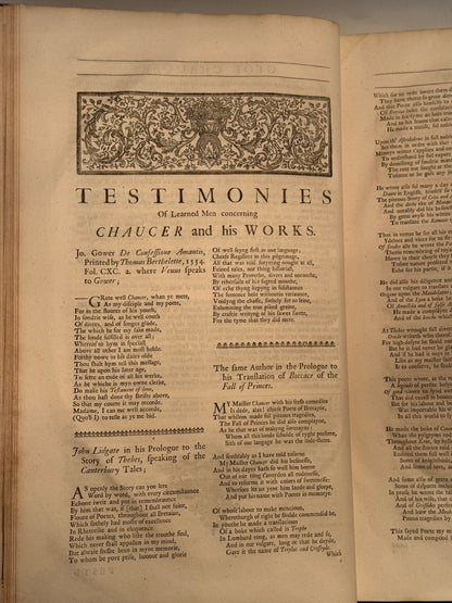 The Works of Geoffrey Chaucer 1721 John Urry Edition