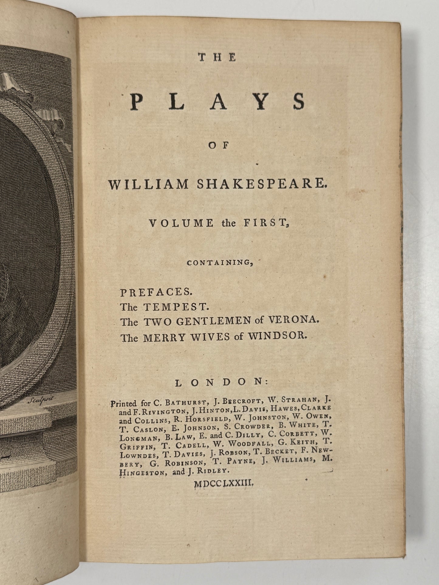 The Plays of William Shakespeare 1773 Samuel Johnson Edition