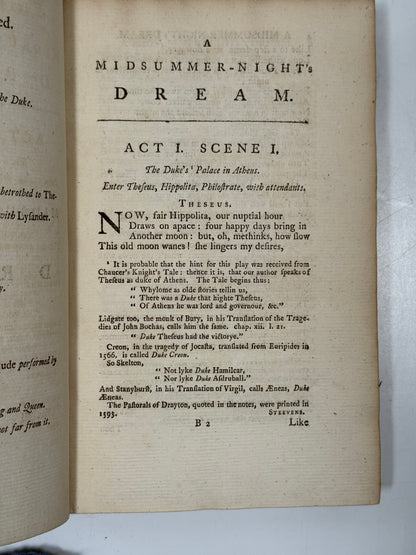 The Plays of William Shakespeare 1773 Samuel Johnson Edition