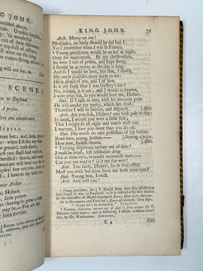 The Plays of William Shakespeare 1773 Samuel Johnson Edition
