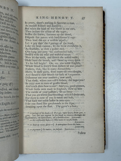 The Plays of William Shakespeare 1773 Samuel Johnson Edition