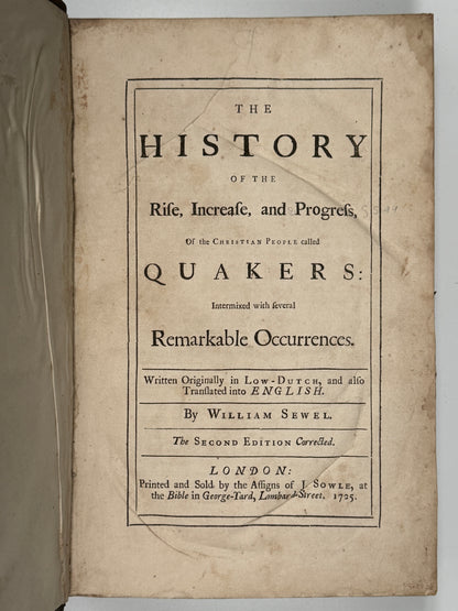 The History of the Quakers by William Sewel 1725