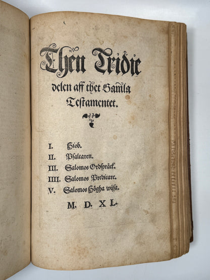 The Gustav Vasa Bible 1540 Editio Princeps of the Swedish Bible