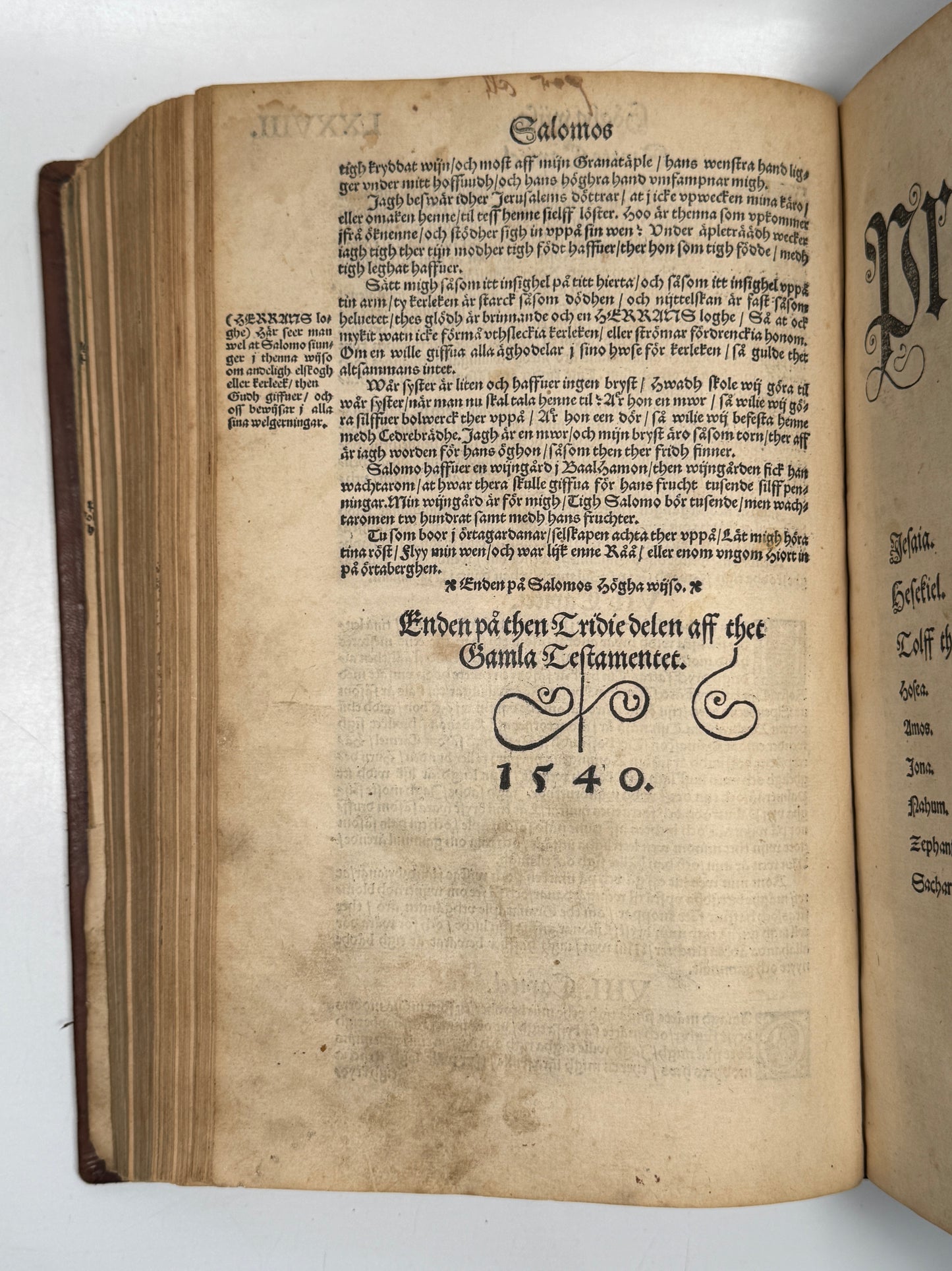 The Gustav Vasa Bible 1540 Editio Princeps of the Swedish Bible