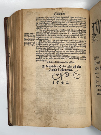 The Gustav Vasa Bible 1540 Editio Princeps of the Swedish Bible