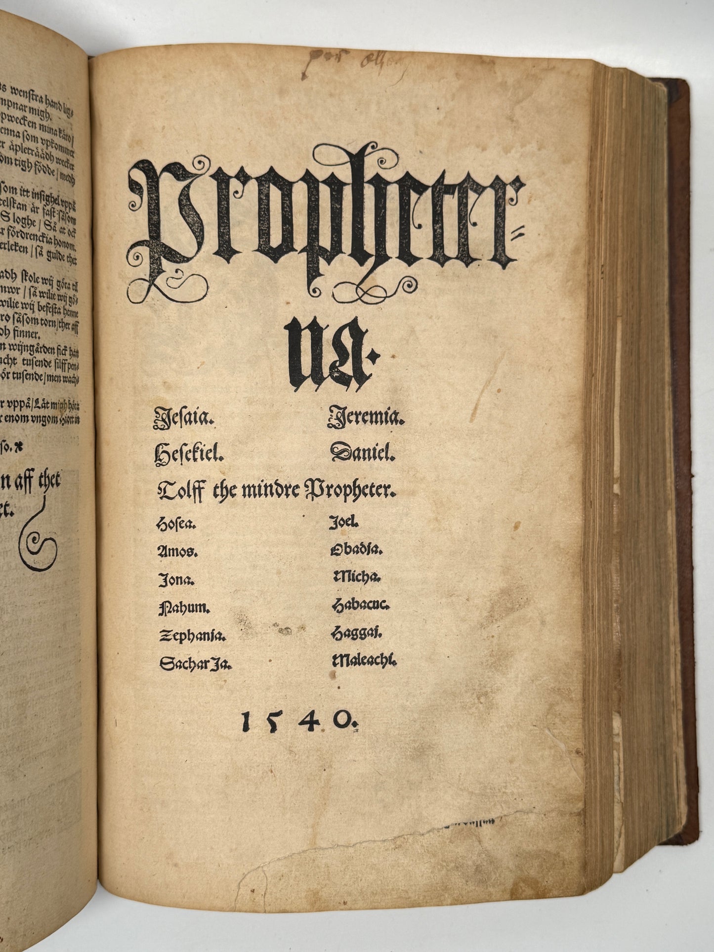 The Gustav Vasa Bible 1540 Editio Princeps of the Swedish Bible