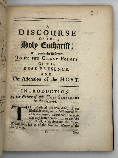 The Eucharist: Real Presence Theology & Adoration 1687 William Wake