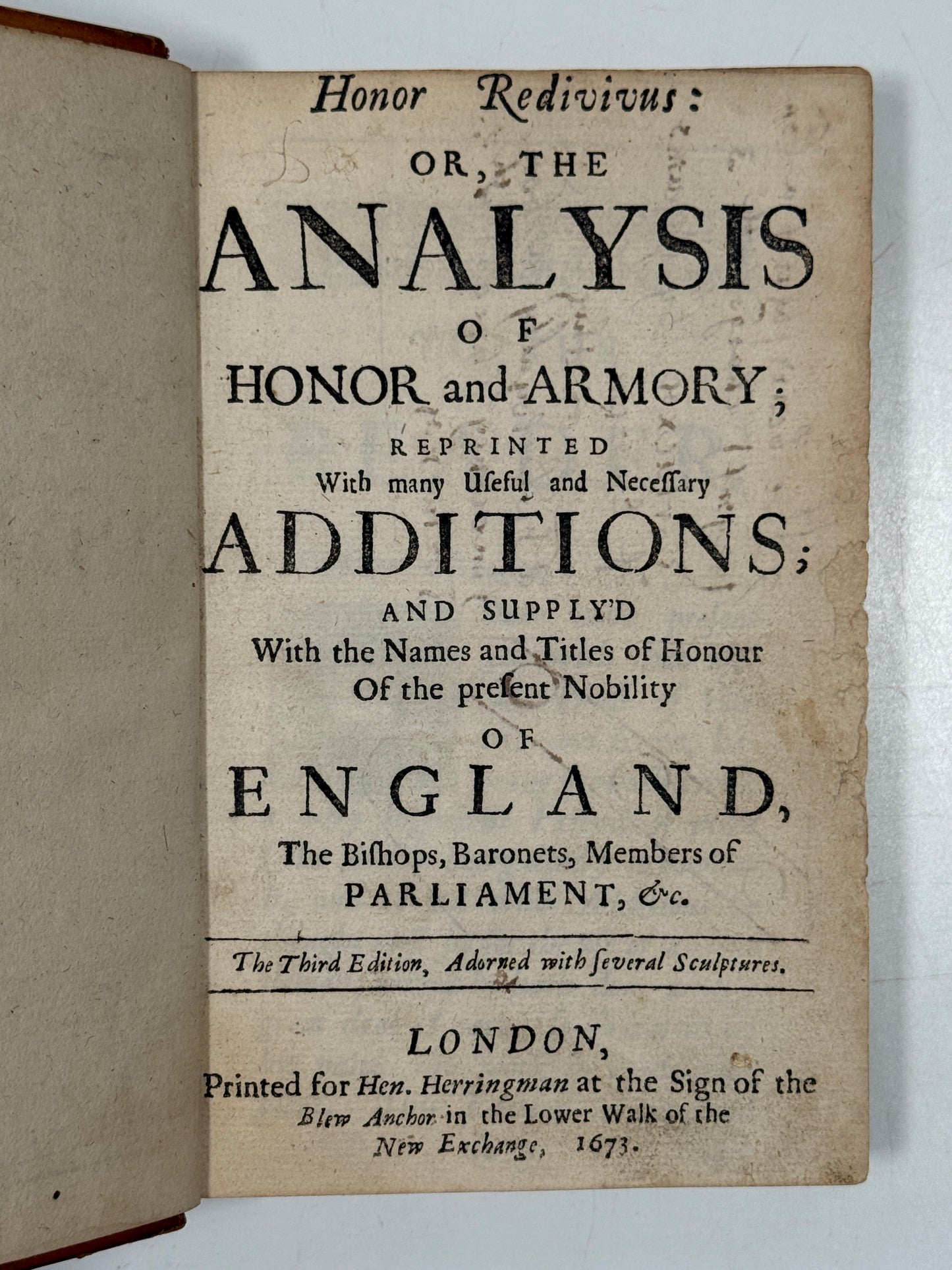 The Analysis of Honor and Armory 1673