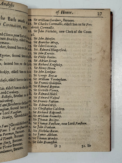 The Analysis of Honor and Armory 1673