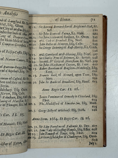 The Analysis of Honor and Armory 1673