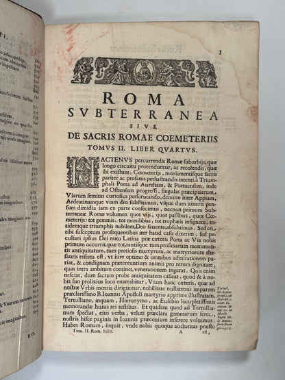 Roma Subterranea 1651 First Edition