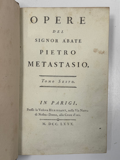 Works of Pietro Metastasio 1780