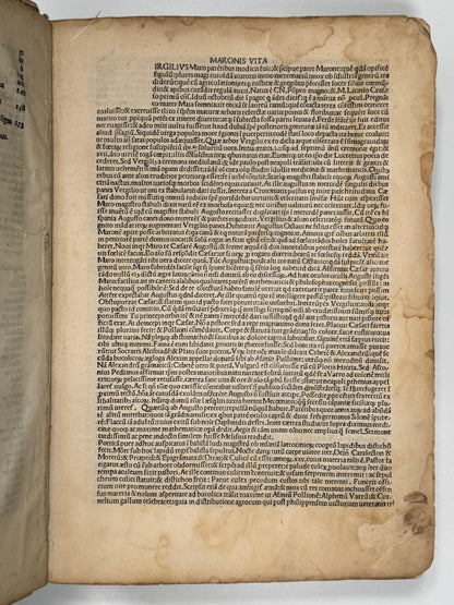 The Works of Virgil 1489 Incunable; Cristoforo Landino's Commentary; Aeneid