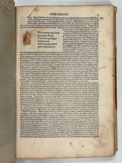 The Works of Virgil 1489 Incunable; Cristoforo Landino's Commentary; Aeneid