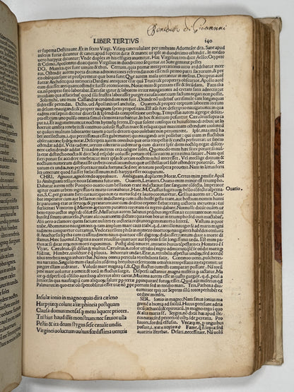 The Works of Virgil 1489 Incunable; Cristoforo Landino's Commentary; Aeneid
