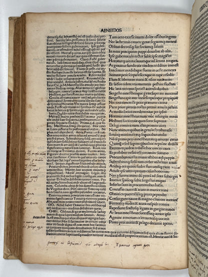 The Works of Virgil 1489 Incunable; Cristoforo Landino's Commentary; Aeneid