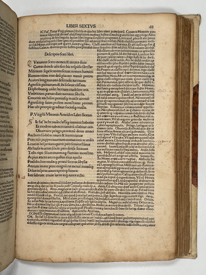The Works of Virgil 1489 Incunable; Cristoforo Landino's Commentary; Aeneid