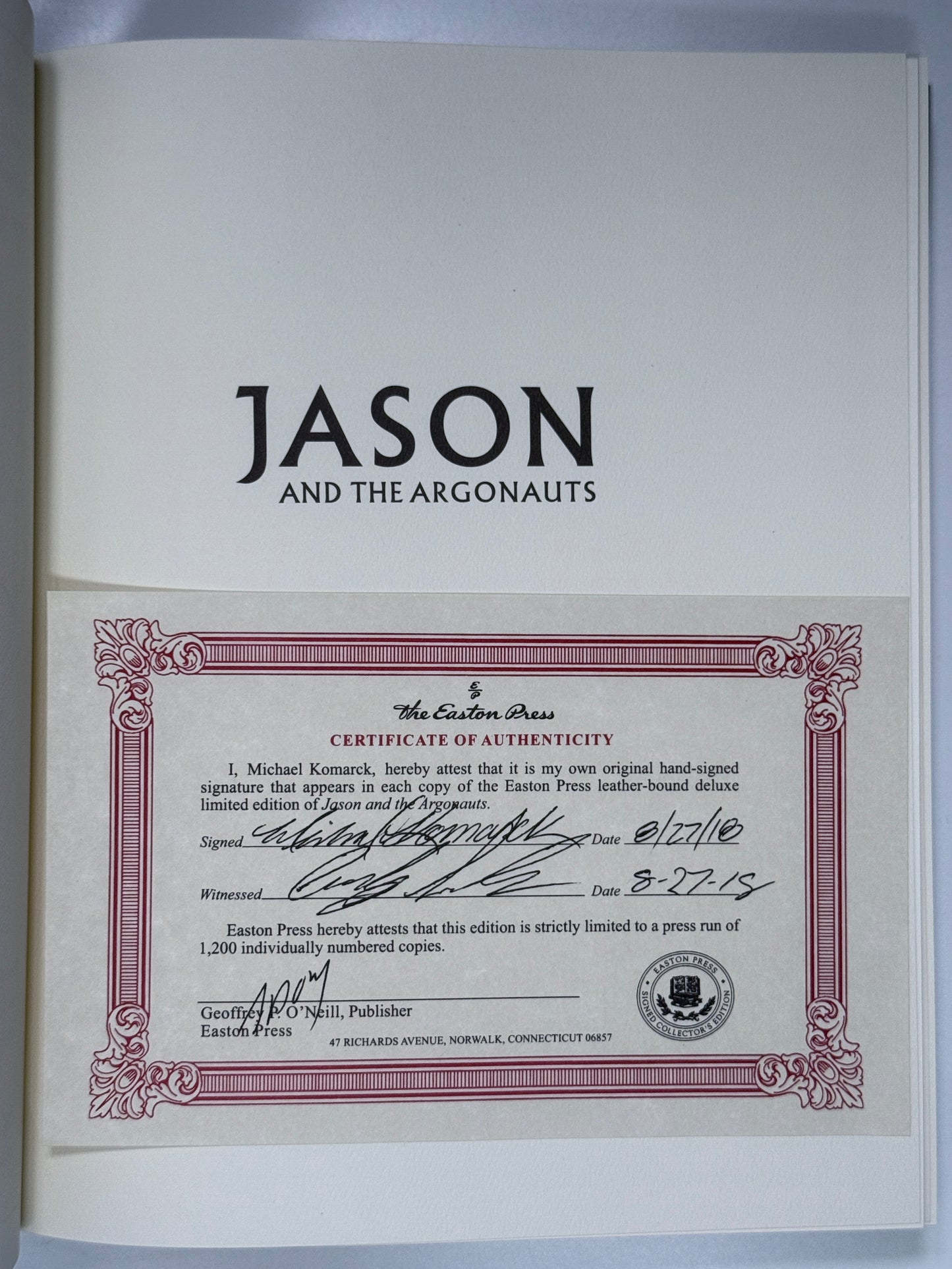 Jason and the Argonauts Easton Press 2014 Signed Limited Edition w/Slipcase