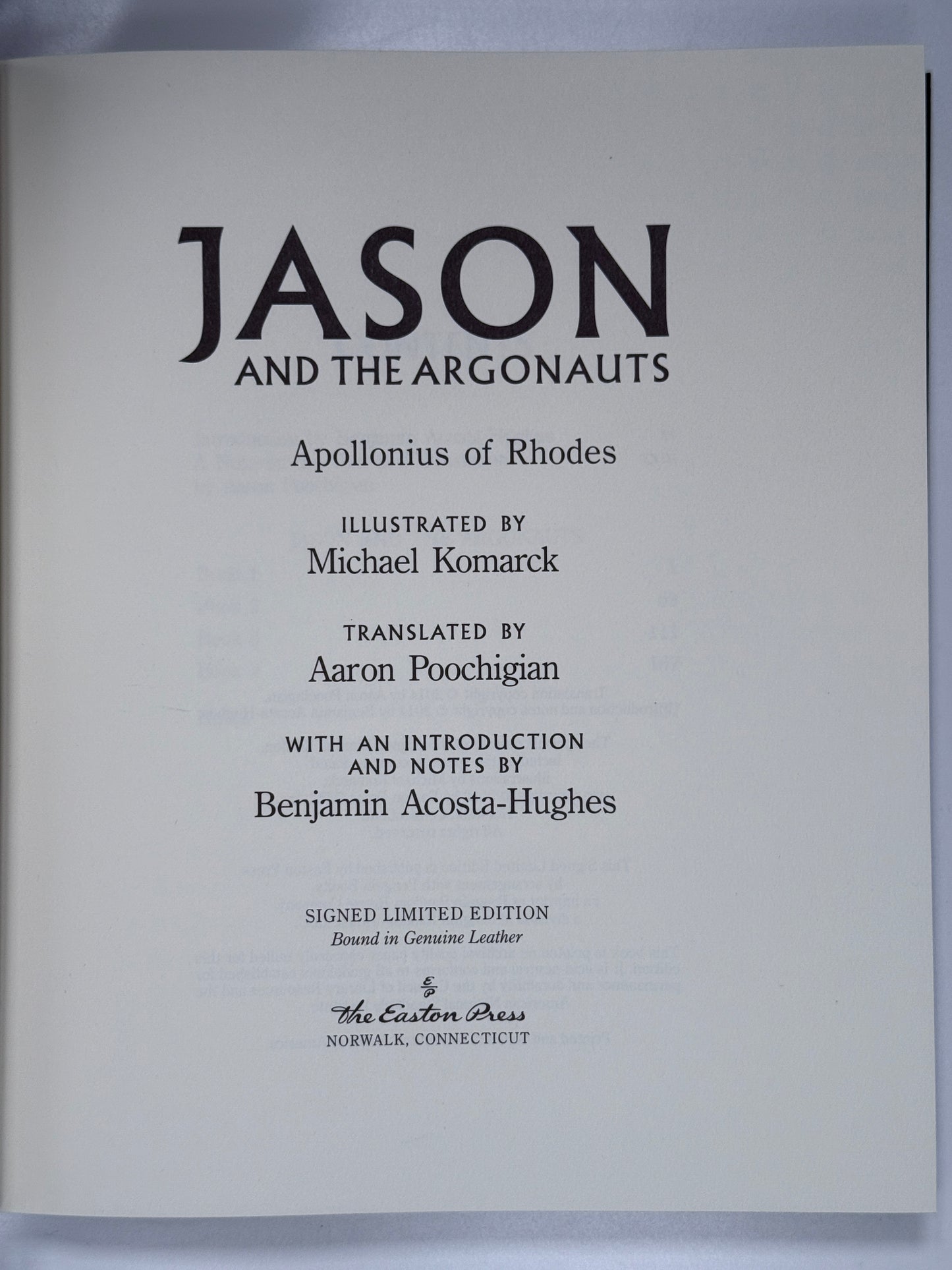 Jason and the Argonauts Easton Press 2014 Signed Limited Edition w/Slipcase