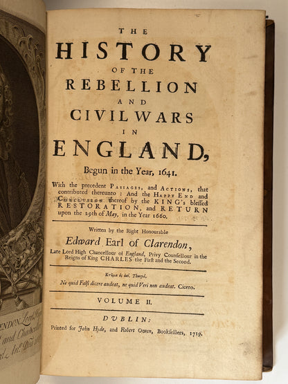 The History of the Rebellion and Civil Wars in England 1719