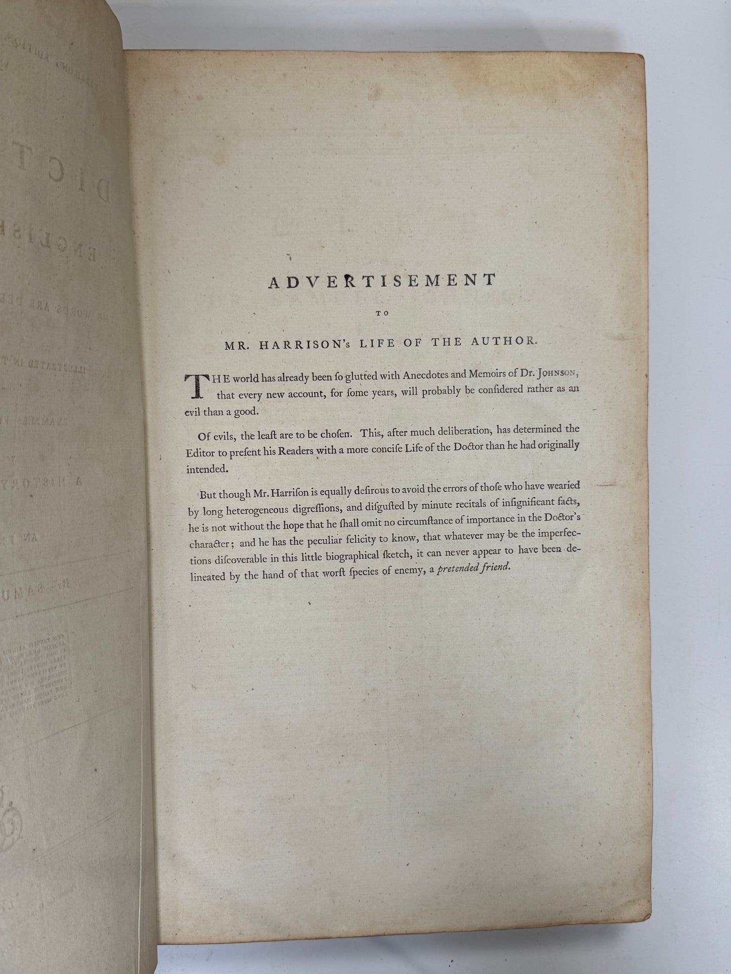 Samuel Johnson's Dictionary of the English Language 1786 Harrison Ed.